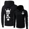 Playing Card Couples QUEEN KING Print Hooded Long Sleeve Couple Sweatshirt