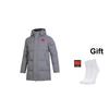 Li Ning Logo Print Mid-Length Hooded Loose Thick Zipper Down Jacket Men Outerwear Shadow-Gray AYMU341-3