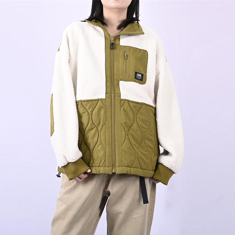 Vans Colorblock Reißverschluss Stehkragen Jacke Damenjacken Braun VN0A54MC3KS