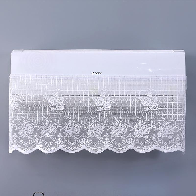 Biely čipkovaný kryt na klimatizáciu 1,5 HP - Elegantná ochrana proti prachu a vetru do spálne.