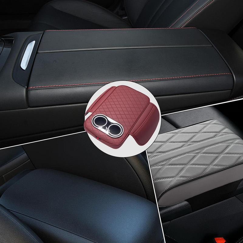 Auto Center Console Armrest Pillow Waterproof Car Armrest Arm Rest With Cup Holder PU Leather Armrest Pillow Armrest Cushion