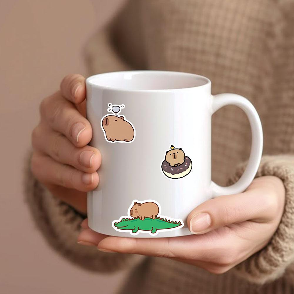 50/100/200 Cute cartoon capybara stickers adorable animal decals and stickers for toys such as laptops suitcases diaries and car graffiti