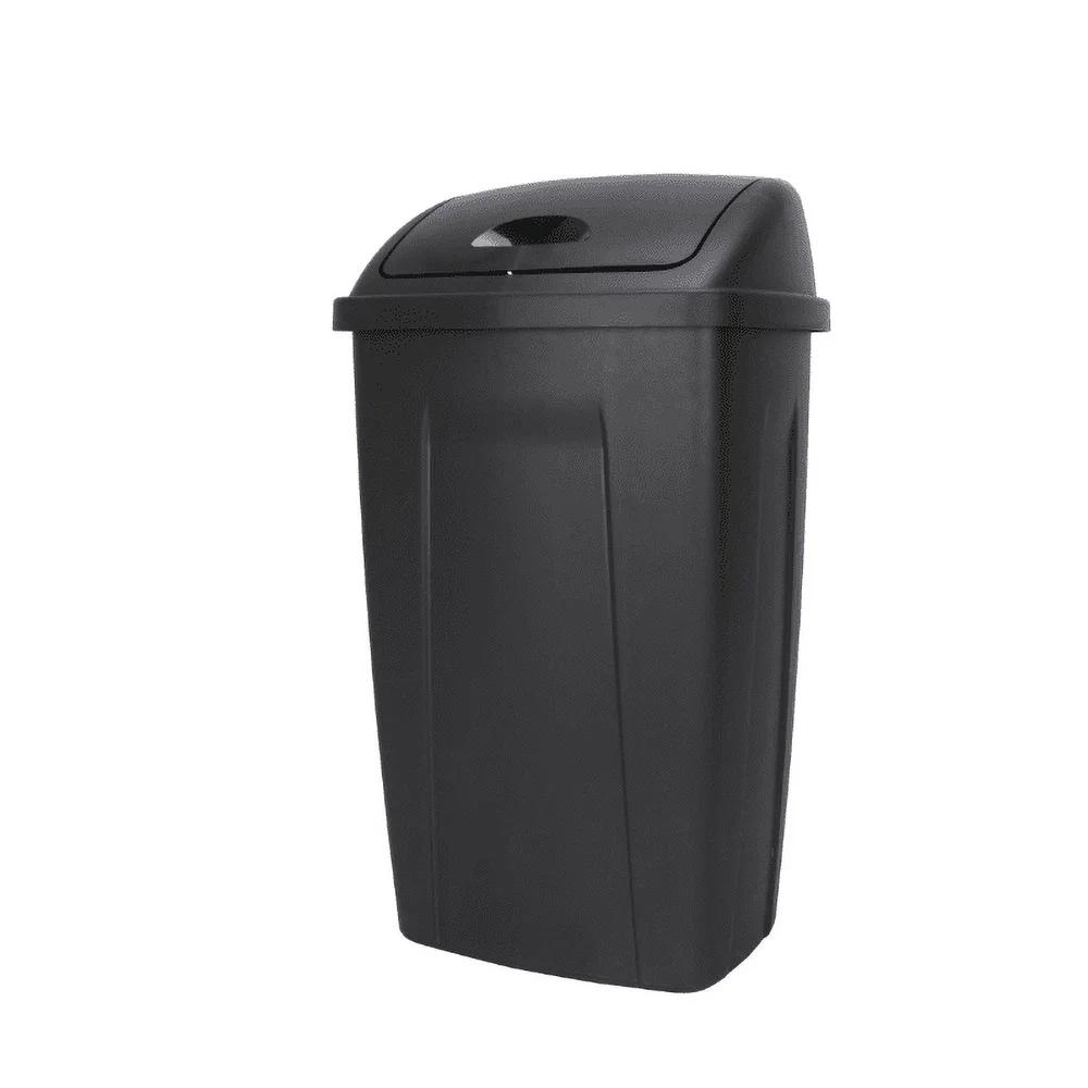 13 Gallon Durable Plastic Swing Top Trash Can Indoor Garbage Container Easy Clean Wastebasket Kitchen Office Bathroom