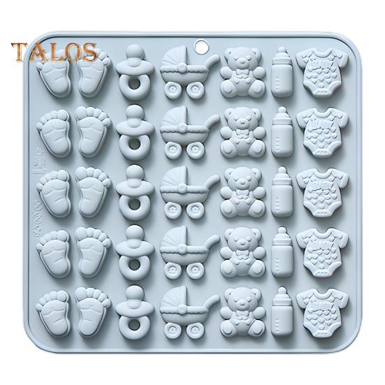 

1/2 шт. силиконовая форма для детского душа, форма для детских ножек, детская бутылочка, соска, детский комбинезон, форма для детской коляски, набор для приготовления шоколадных конфет без бисфенола А синий