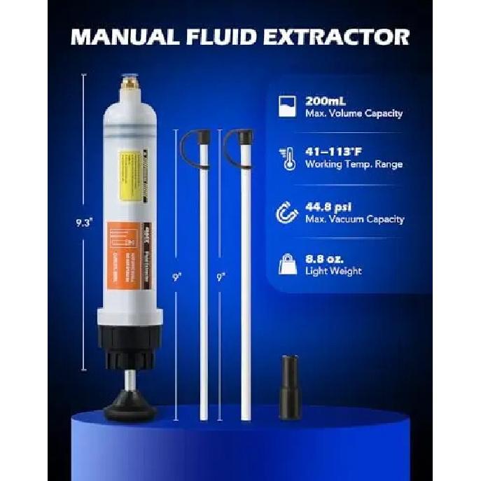 

Orion Motor Tech 200mL Manual Fluid Extractor Pump – Syringe Style for Power Steering, Transmission, Brake Fluid & Gear Oil – Ha