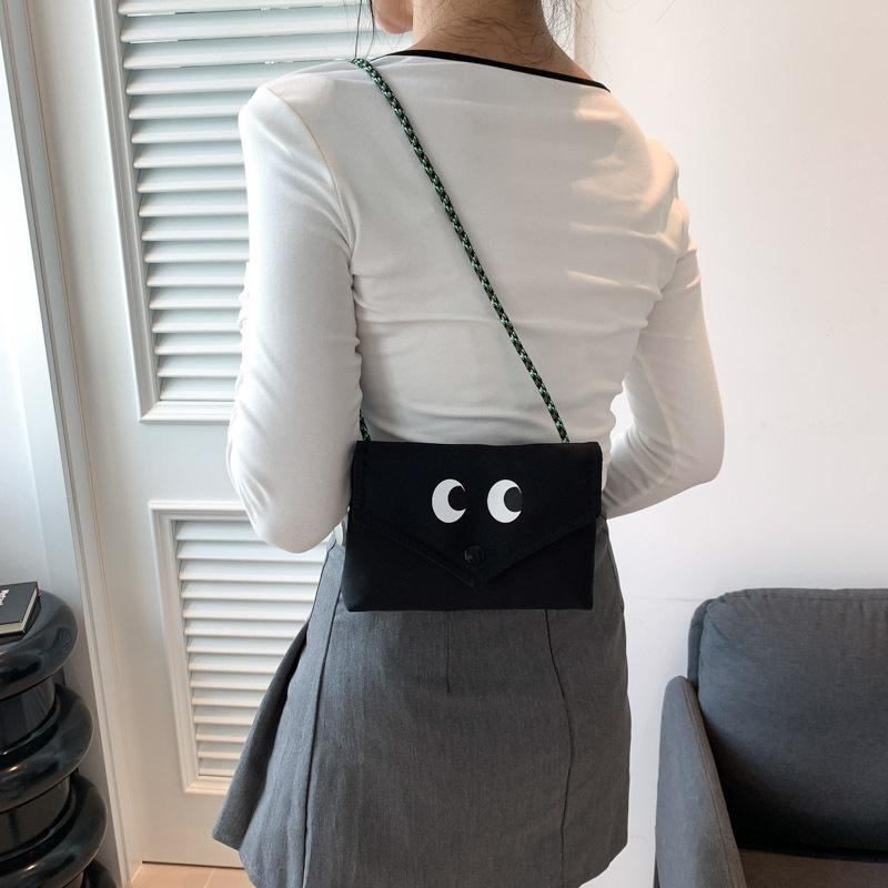 Cartoon Small Bag 2025 New Mori Soft Girl Cute Big Eyes Funny Shoulder Crossbody Canvas Small Square Bag Tide