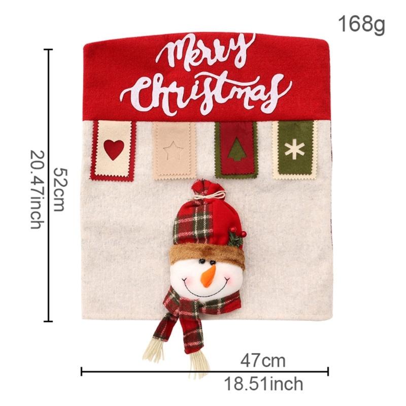 Vánoční potahy na židle 3D Santa Snowman Elk Zadní potahy na židle omyvatelné chrániče na židle v jídelně Domácí dekorace