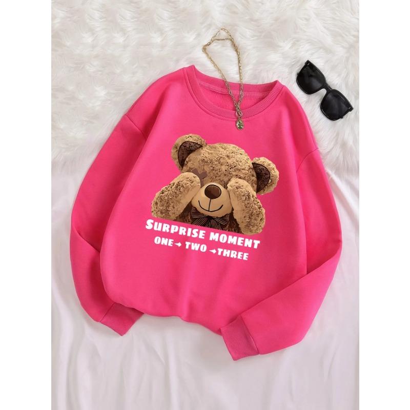 Women's Print Thermal Lined Crew Neck Loose Pullover Long Sleeve Plus Velvet Sweatshirt Pullovers & Long Sleeves Women’s