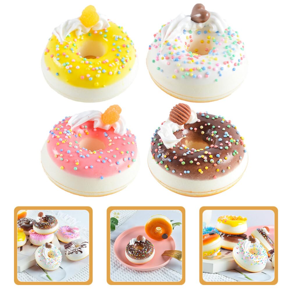 Totority Zestaw 4 sztucznych modeli pączków, 7,00 x 7,00 x 3,00 cm, Symulowane pączki jako rekwizyty do zdjęć i dekoracje imprezowe, Realistycznie wyglądające sztuczne