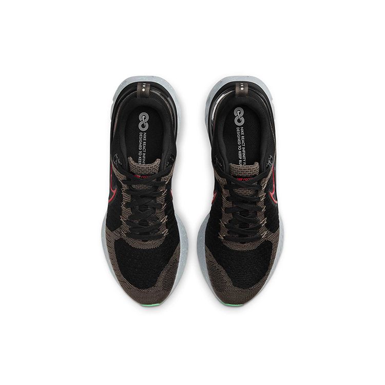 Nike Reaguj Infinity Run Flyknit 2 Ridgerock Pánské Tenisky Hnědá Černá Zelená-Glow CT2357-200