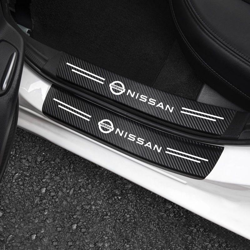 3D Carbon Fiber Car Threshold Protective Film Anti Scratch Car Accessories For Nissan Murano Navara Qashqai X-trail Patrol NV200
