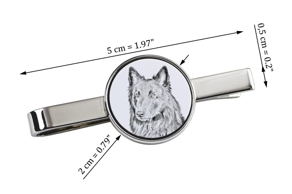 Belçika Çoban Köpeği, Belçika Çoban Köpeği - köpekli kravat klipsi, kişiye özel kravat klipsi, Art-Dog markasından bir erkeğe özel hediye