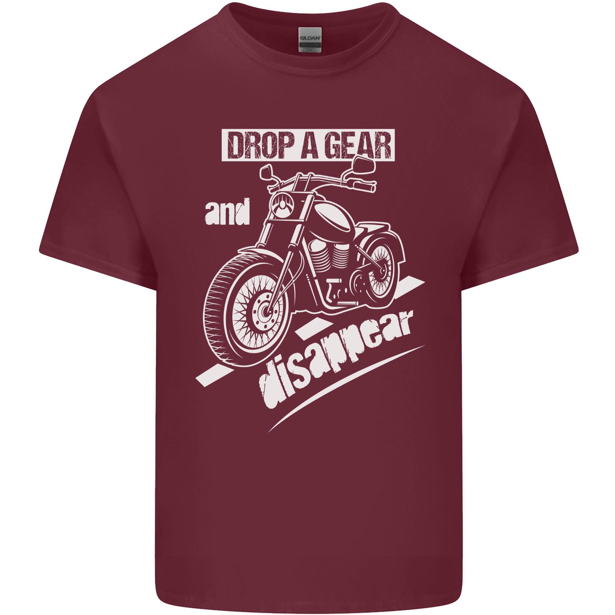 Biker Drop a Gear Disappear Motorcycles Motorbike Unisexs Light Cotton TShirt S