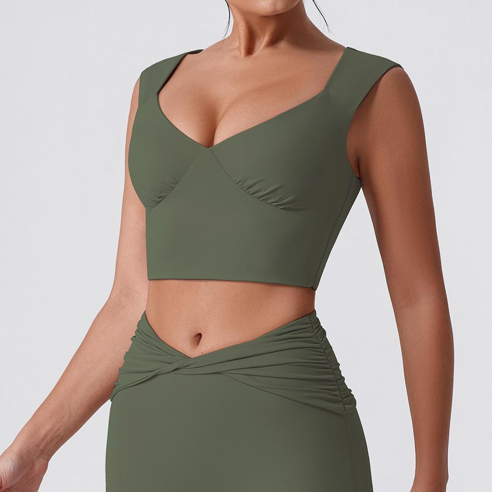Europe and the United States summer new sexy back sling vest shock-proof fitness wear quick-drying slim fashion yoga top