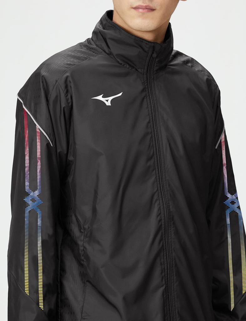 Mizuno MC Line Breath Thermo Lined Warmer and Black with Size Size S Jacket, Moisture-Wicking, Windproof, Water-Repellent, Gradient, 32ME2631,