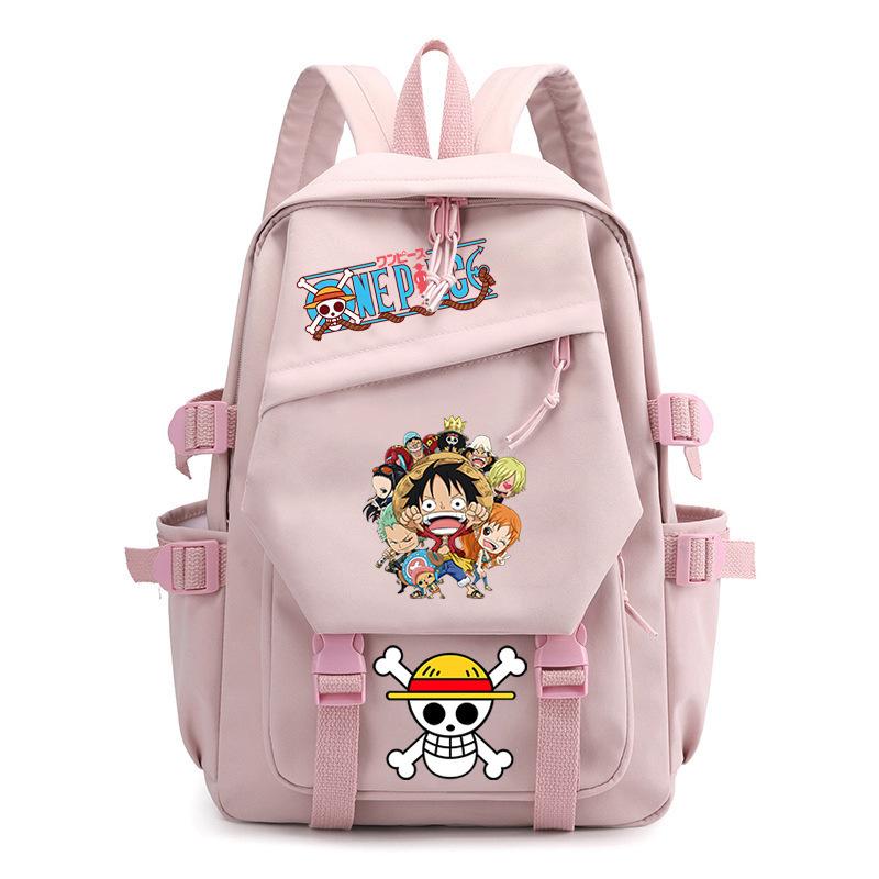 One Piece King Printed Backpack Elementary School Students Junior High School Students High School Students Large Capacity School Bag