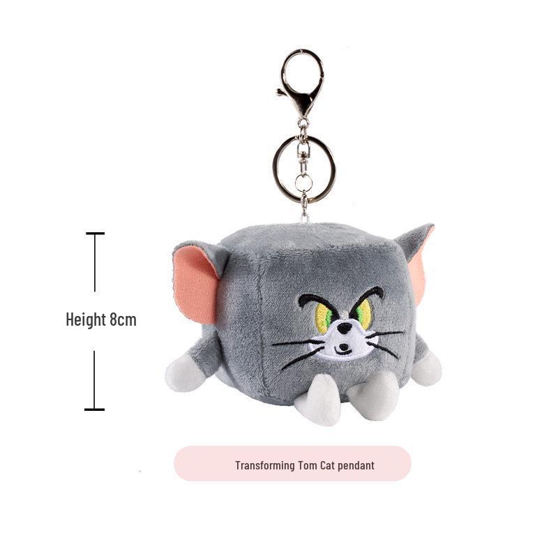 Tom & Jerry Plush Toys: Cat Pendant & Mouse Keychain Charms for Kids