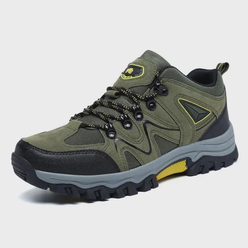 2021 Spring/Autumn Men's Low-Top Outdoor Hiking Shoes - Large Size Lace-Up for Off-Road Travel.