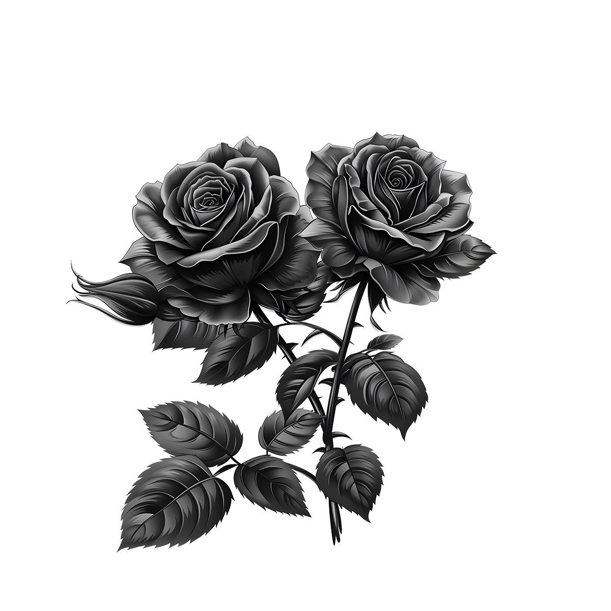 

Креативные настенные наклейки «Черная роза», персонализированные для спальни, гостиной, домашнего декора, украшение стен, самоклеящиеся 30x40cm чёрный