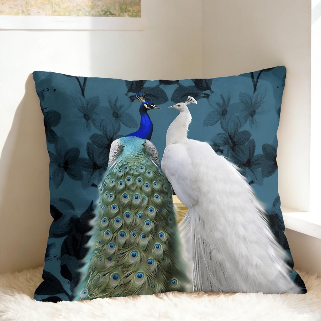 Peacock Feather Printing Pillow Case Fashion Pillow Cover Comfy Pillowcases For Sofa Couch Bed Living Room