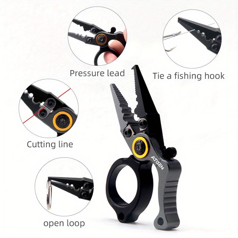 1 pz Pinze da Pesca in Alluminio Acqua Salata, Set Attrezzatura da Pesca in Surf, Multi-Tool da Pesca Rimuovi Amo Filo da Pesca Intrecciato