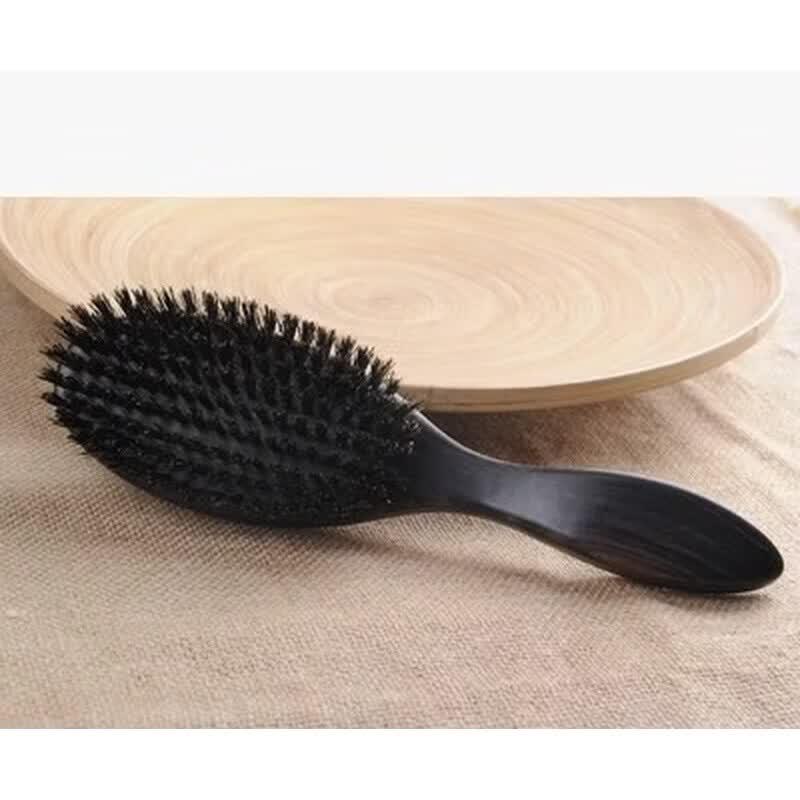 Tan Mujian Natural Wood Boar Bristle Hair Brush Gift Set