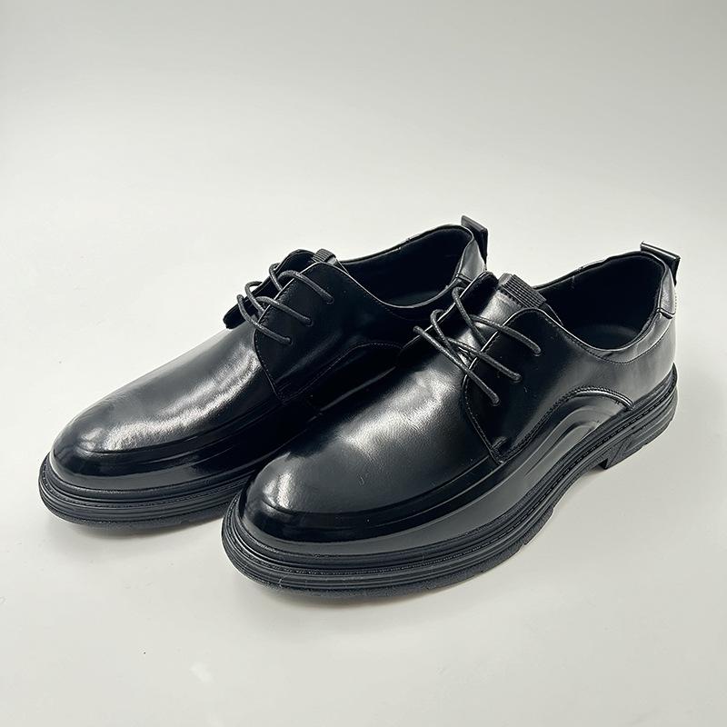 

2024 осень новые деловые кожаные туфли мужские в британском стиле повседневные трендовые кожаные мужские туфли с неглубоким носком кожаные туфли 44 чёрный