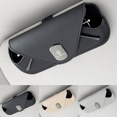 Boîte de rangement pour lunettes de soleil sur visière de voiture en cuir, clips de rangement pour lunettes de soleil pour Porsche Cayenne Panamera Macan 911 718 Boxster Cayman