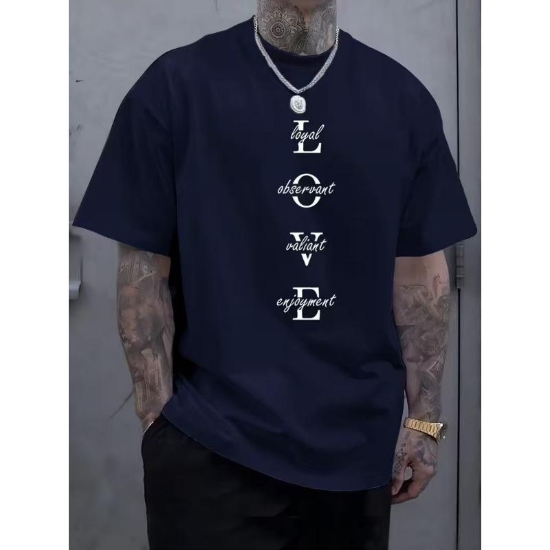 Europäische Größen Herren Lässig Sportlich Mode Trend Fitness Outdoor Zuhause Kurzarm T-Shirt, Mit 2D-Druckmustern und Tägliche Freizeitkleidung