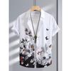 Camicia da Uomo con Fantasia Semplice Stampa 3D Camicia Bottoni Camicia Casual Camicia Estiva Manica Corta Abbigliamento Quotidiano per Vacanze