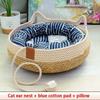 Scratch Resistant Cat Bed Four Seasons Rattan Woven Removable Washable Upholstery Floor Sleeping Pet House Supplies For Cats