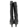 CHANEL [Excellent Condition] G36438 CC Logos Leather Heel Long Boots/ shoes 36 1/2 blackUsed