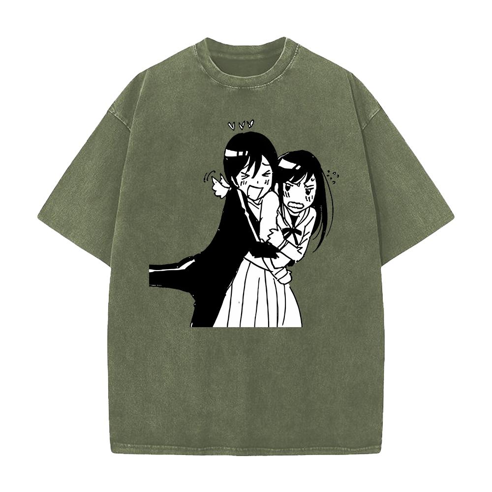 Yato Iki Hiyori Funny Print T-shirt Anime Noragami Clothing Men Women Cotton Tshirts Retro Washed T Shirt Harajuku Casual Tops