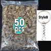 50 100Pcs Stainless Steel Metal Blank Keyring Keychain Split Rings Diy Keyfob Keys Ring Lobster Clasp Key Pendant Chains Buckles