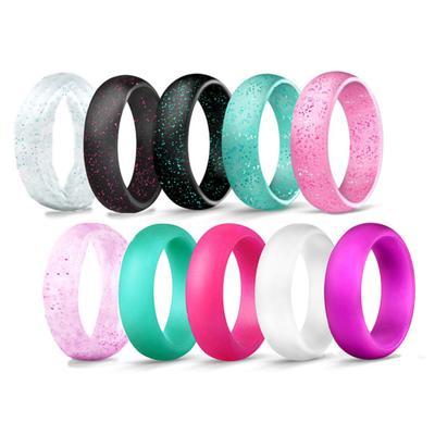 Ring Beautifully Versatile Flexible Smooth Decorative Silicone Flash Powder Women Ring