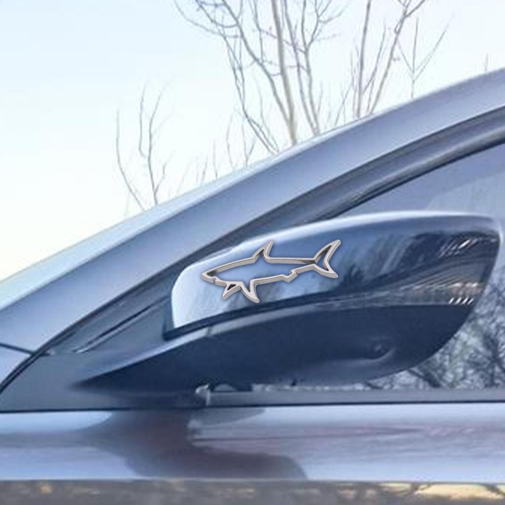 Auto-Embleme und -Abzeichen Haifisch Auto-Fensteraufkleber Wetterfest Hohl-Logo-Dekoration Für Modifikation Kennzeichenhalterung