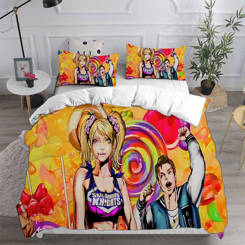 Lollipop Chainsaw Bedding Sets Bed Cover Comforter Duvet Cover Pillow Case 2-3 Pieces Sets Kids Adult Bedroom Decoration