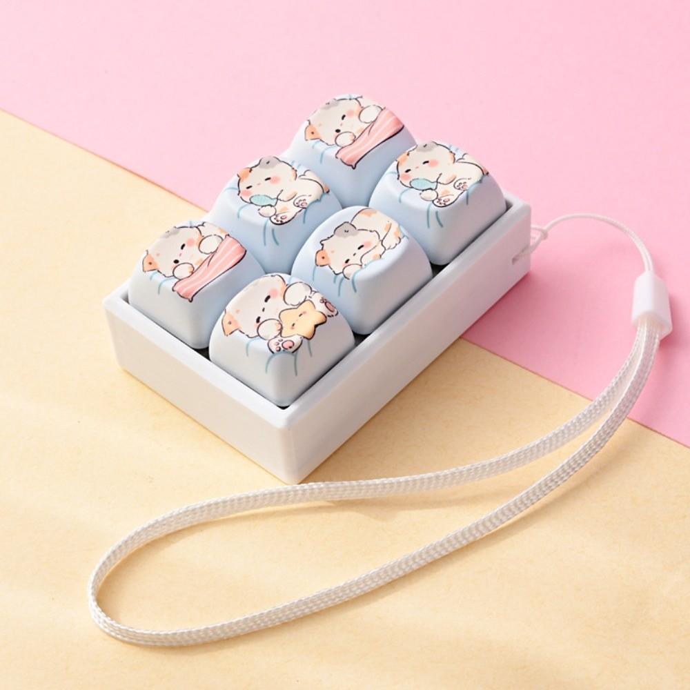 Clicky Button Fidget Clicker Toy Football Pattern Finger Keyboard Pendant for Adults