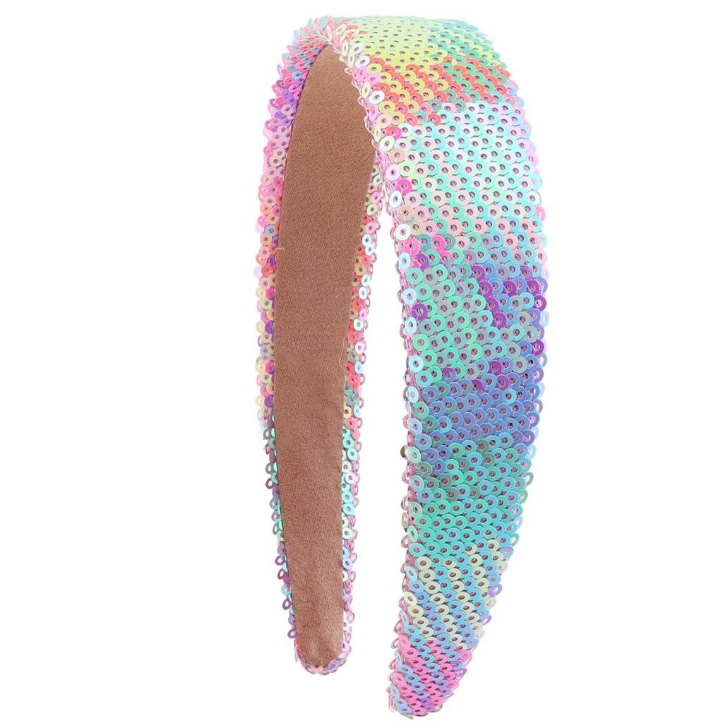 Sequin Glitter Headbands for Girls Princess Sparkly Wide Headband Kids Cute Alice Head Band for Children Thick Sparkle Bling