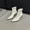 2025 Autumn and Winter New Fashion Versatile Pointed Simple Niche Design Fashion Boots Thin Heel Thin Boots Martin Boots