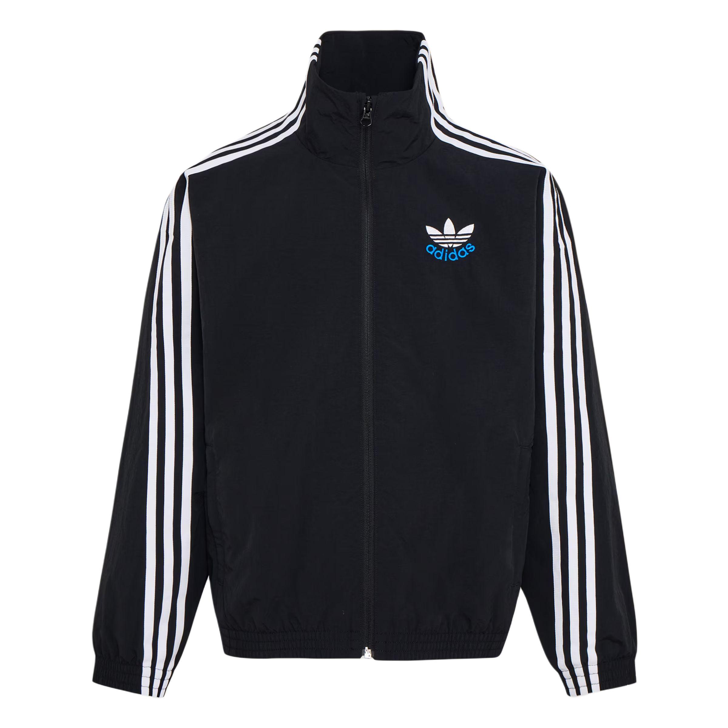 

Adidas Оригинальная тканая спортивная куртка-бомбер Originals с высоким воротником, полосками и молнией, детская куртка KW1181 140