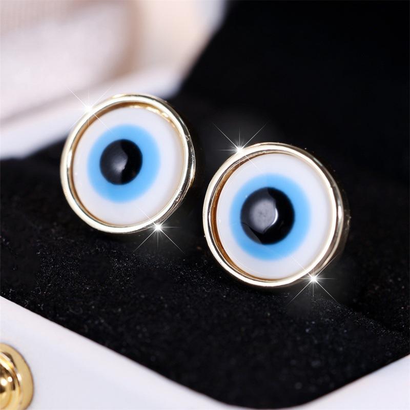 Wish eyes round earrings simple personality niche versatile stud earrings earrings