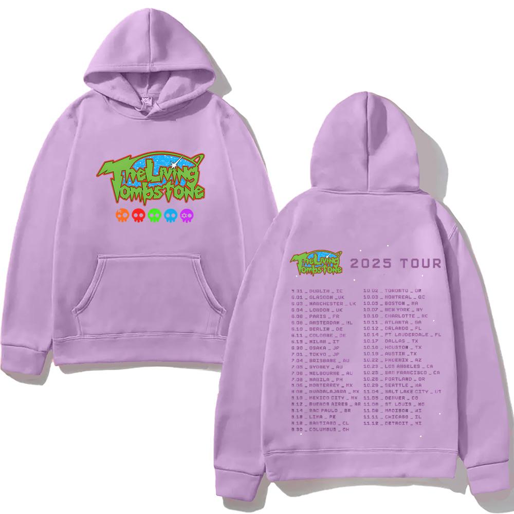 Living Tombstone Punková mikina s kapucí a kapsou Fleecová Pohodlná mikina Gotické oblečení Vintage svetry Grunge