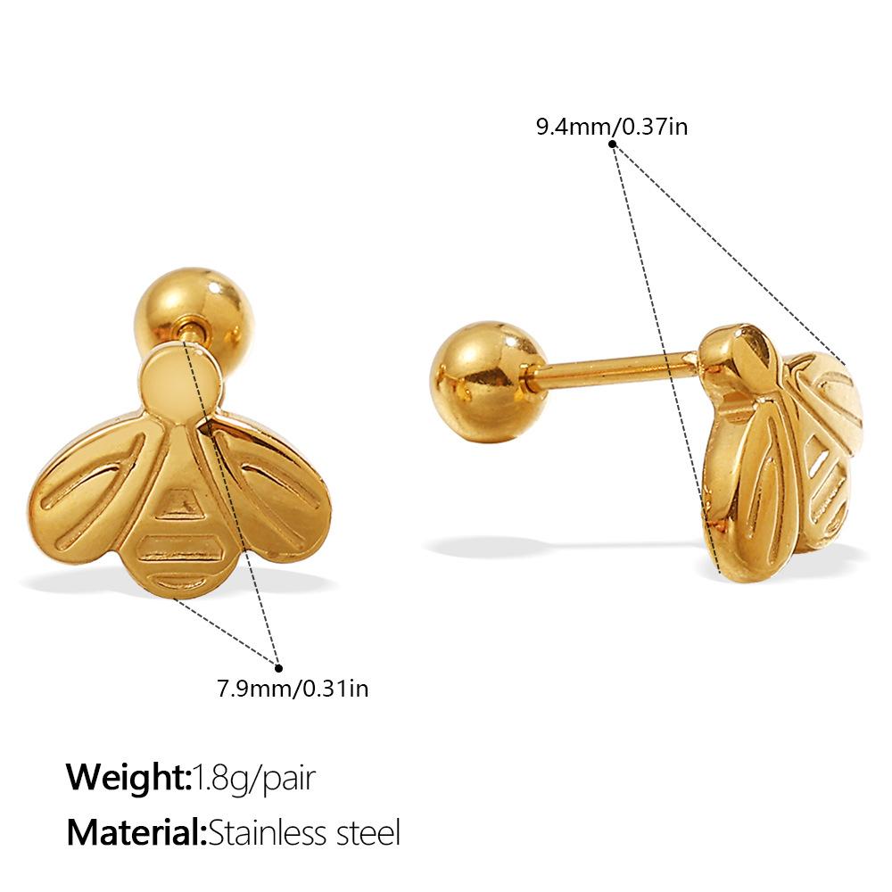Stylish cute exquisite wind irregular shape stud earrings stainless steel gold plated variety earrings women