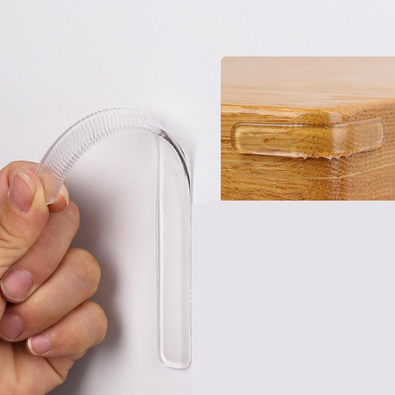 Tampoane autoadezive din silicon pentru frigider Banda anti-coliziune Opritor de ușă Bare de protecție pentru dulap Tampă transparentă de protecție a peretelui