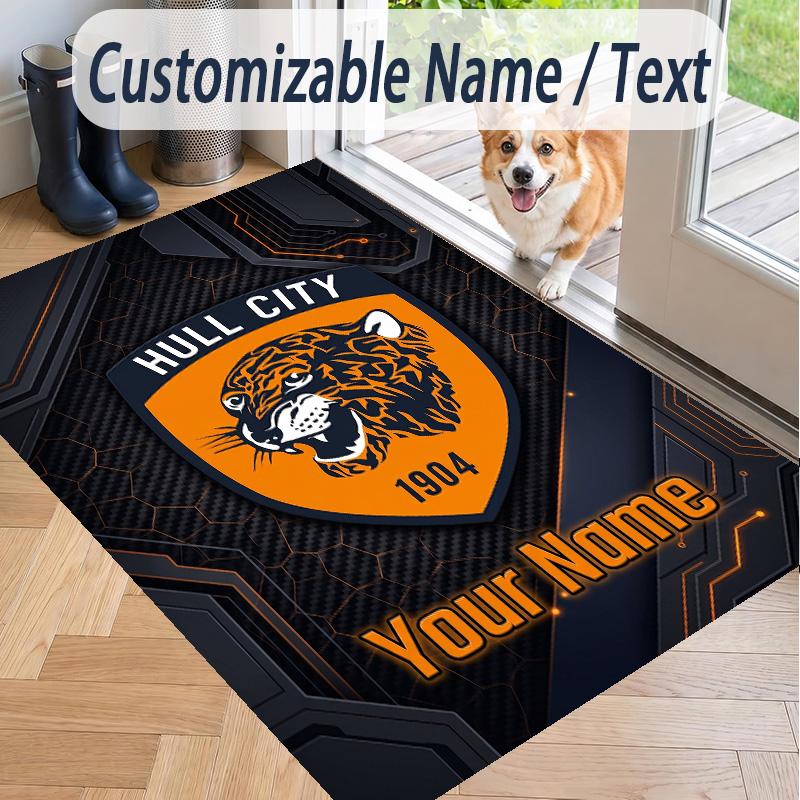 Custom Text Printed Rug Hull FC Non Slip Floor Carpet For Home Room Decor