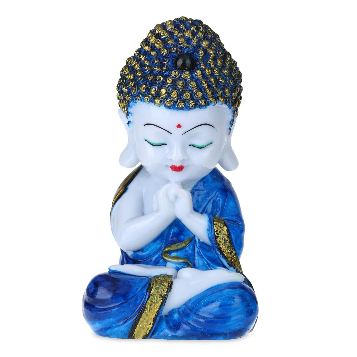 

Полирезиновая статуэтка Будды, декоративная фигурка, маленький монах-будда, фигурка для домашнего декора, приборная панель автомобиля синий