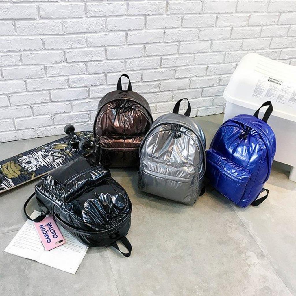 Fashion Space Padded Women Backpacks Winter Down Cotton School Bags for Teenager Designer Travel Bag Female Big Purses