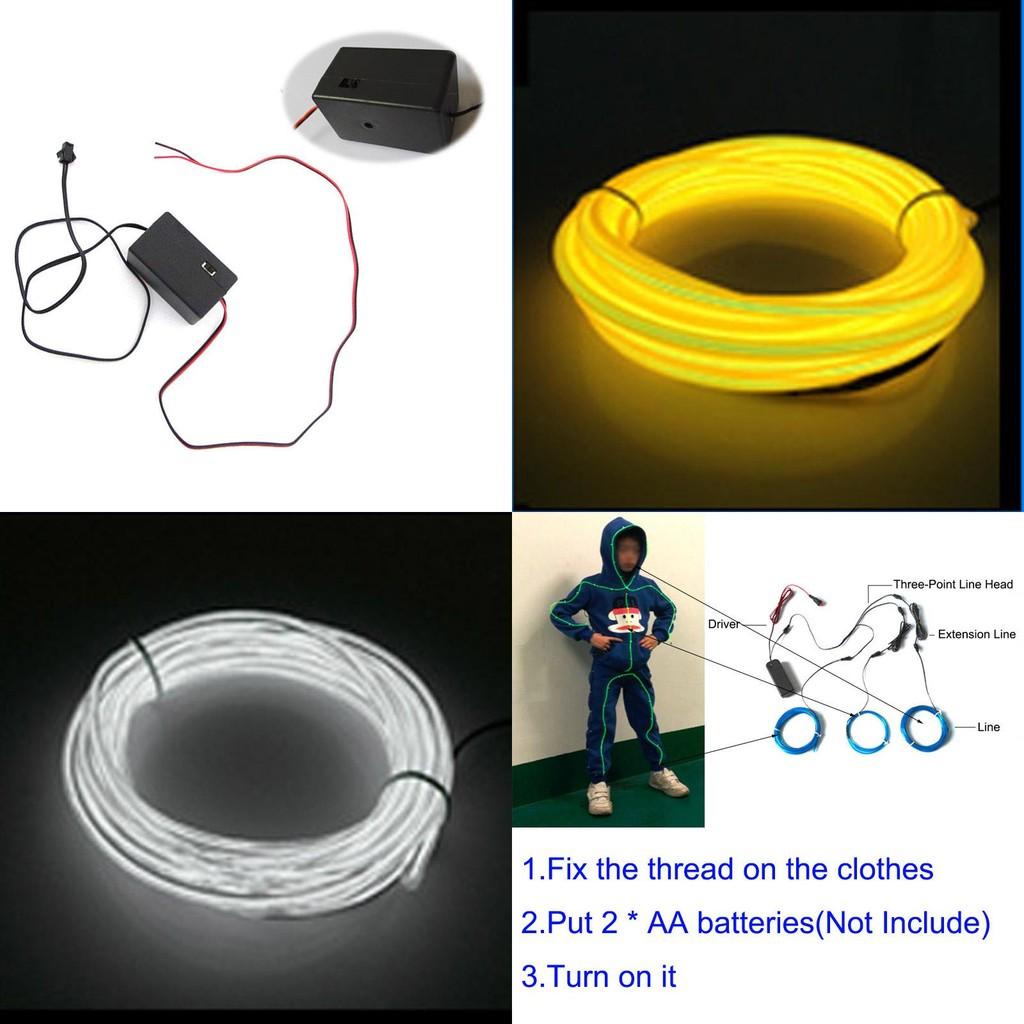 Flexible And Bright El Wire Costume Illuminated Strips Ideal For Halloween And Christmas Decor