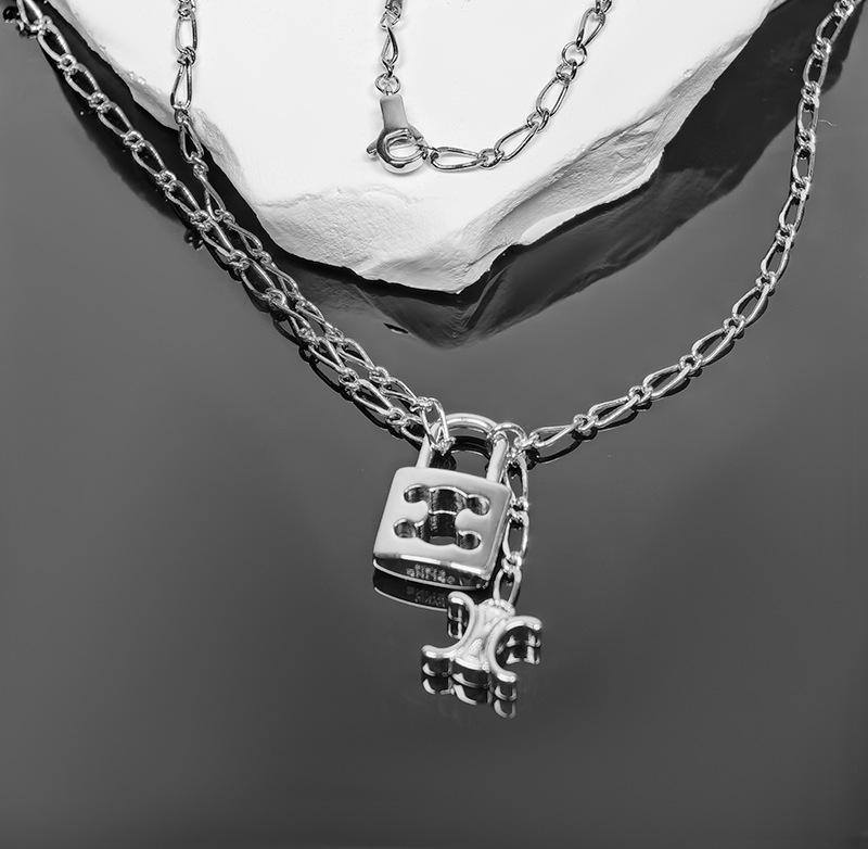 Arc de Triomphe Hohl-Vorhängeschloss Anhänger Halskette - Damen Mode Schlüsselbein Kette